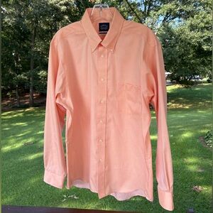 NWOT Men's Eagle Shirtmakers Long Sleeve Peach Dress Shirt Sz 16.5 34/35